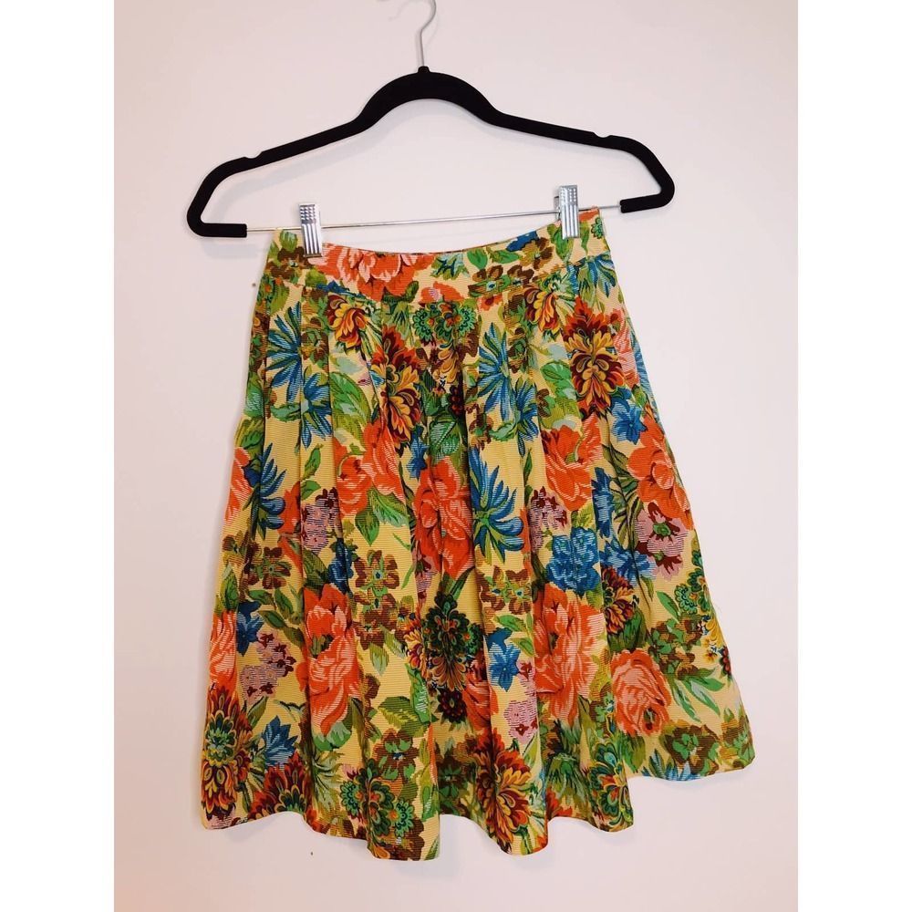 Anthropologie Postella Silk Floral Skirt
